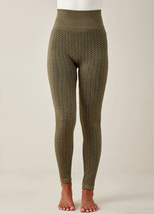 Textured Chevron Leggings, 3 asst