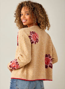 Cropped Flowers Cardigan