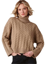 Load image into Gallery viewer, Tilsbury Chunky Cable Sweater- Heather Brown