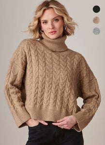 Tilsbury Chunky Cable Sweater- Heather Grey