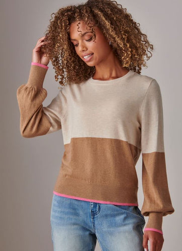 Two Tone Sweater- Brown