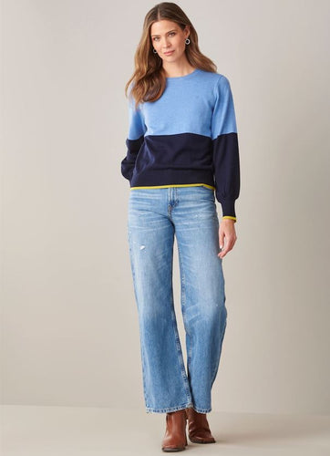 Two Tone Sweater- Blue