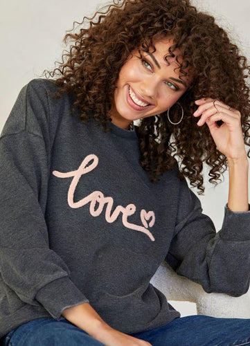 Relaxed Statement Sweatshirt- Love