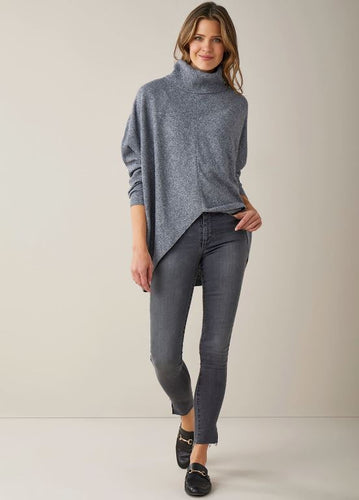 Rhea Asymmetrical Tunic- Heather Grey