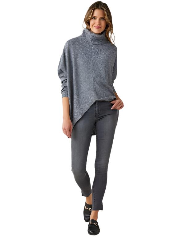 Rhea Asymmetrical Tunic- Heather Grey