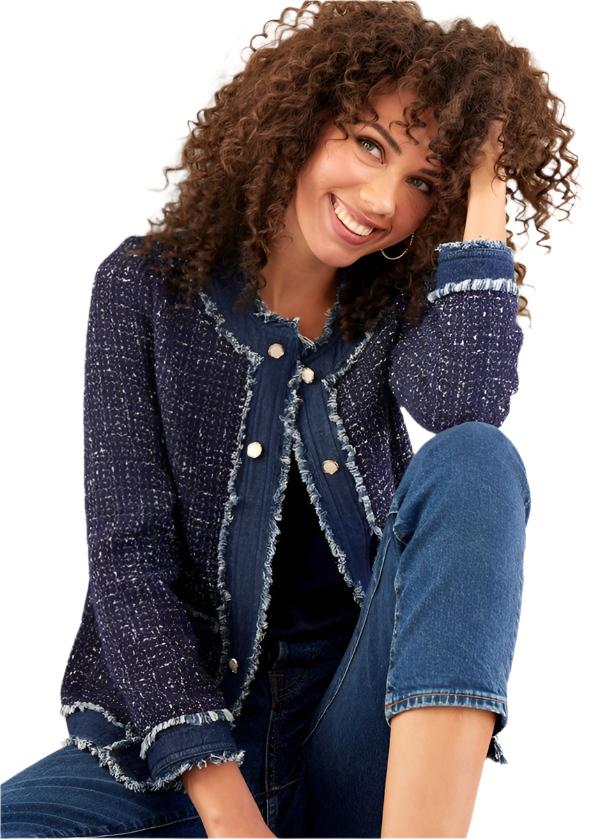 Tweed and Denim Crew Neck Jacket – Hartzog Gifts & Fine Jewelers