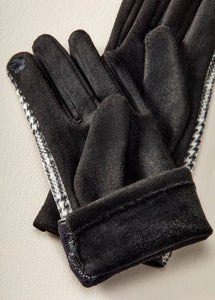 Faux Suede Stretch Gloves, 4 asst