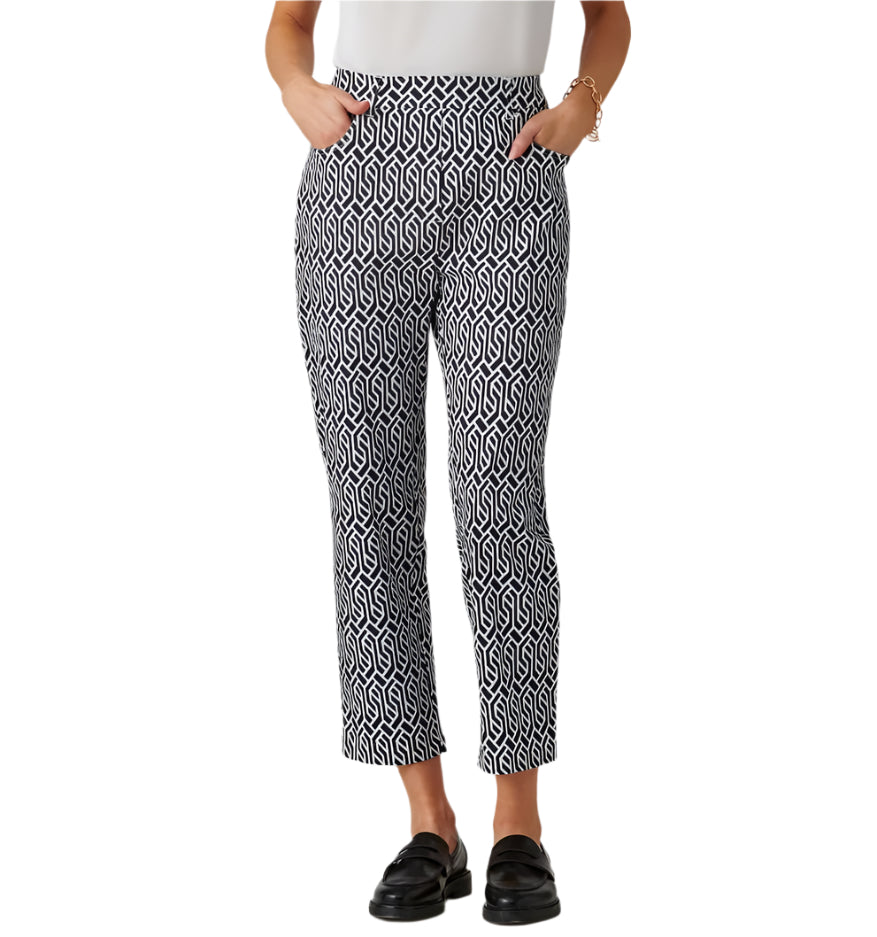 Millennial Fabric Cropped Geometric Print Pants