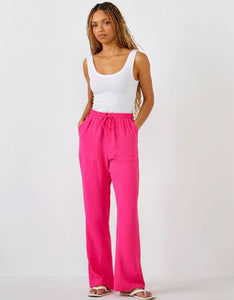 Soft Wide-Leg Pant, Hot Pink