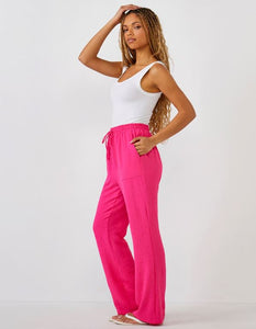 Soft Wide-Leg Pant, Hot Pink