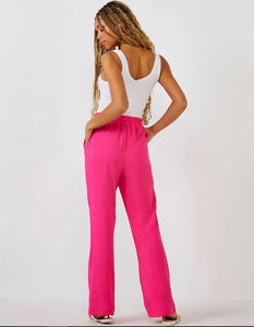 Soft Wide-Leg Pant, Hot Pink