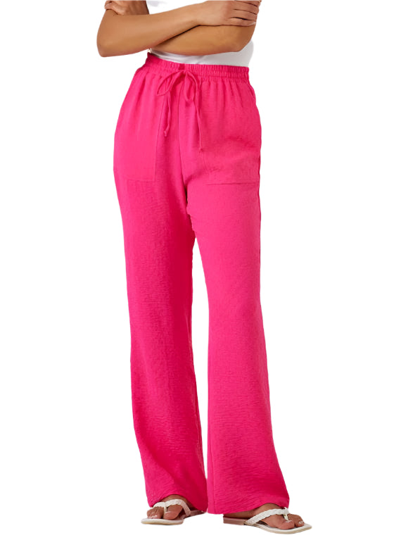 Soft Wide-Leg Pant, Hot Pink