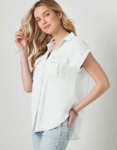 Load image into Gallery viewer, Relaxed Button-Down Lyocell Top, White