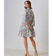 Load image into Gallery viewer, Cotton Split Crew Neck Print Dress