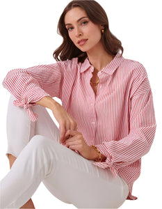 Relaxed Sear Sucker Shirt, Red