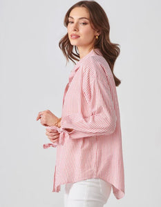 Relaxed Sear Sucker Shirt, Red