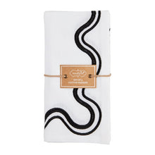 Load image into Gallery viewer, Black Squiggly Napkin - Set of 4