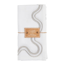 Load image into Gallery viewer, Grey Squiggly Napkin - Set of 4