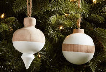 Load image into Gallery viewer, Point Paulownia Wood Ornament- 2 asst