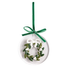 Load image into Gallery viewer, White Christmas Painted Acrylic Ornaments - 4 asst