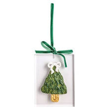 Load image into Gallery viewer, White Christmas Painted Acrylic Ornaments - 4 asst