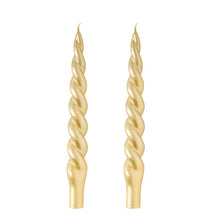 Load image into Gallery viewer, Taper Candle, Set of 2 - Gold Spiral