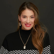 Load image into Gallery viewer, Holiday Snowman Pearl Pendant Necklace