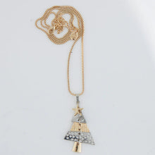 Load image into Gallery viewer, Holiday Two Tone Christmas Tree Pendant Necklace
