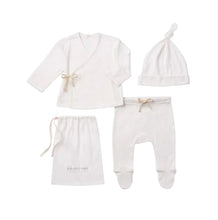 Load image into Gallery viewer, White Organic Cotton Pointelle Layette 3 Pc Gift Set