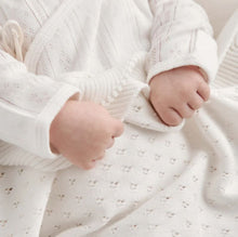 Load image into Gallery viewer, White Organic Cotton Pointelle Layette 3 Pc Gift Set