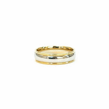 Load image into Gallery viewer, Sterling Silver Gold Edge Wedding Band