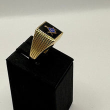 Load image into Gallery viewer, Men’s Masonic Black Onyx Gold Ring