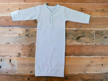 Load image into Gallery viewer, Picot Trim 2 Button Day Gown: White Trim / 3 Mos