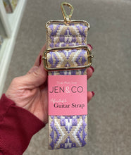 Load image into Gallery viewer, Tribal Guitar Strap- Purple/White
