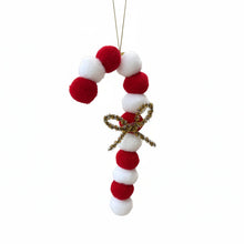 Load image into Gallery viewer, Pom-pom Candy Cane Ornaments