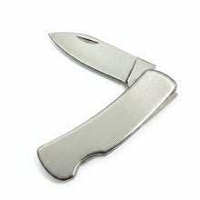 Load image into Gallery viewer, Brushed Silver Folding Pocket Knife