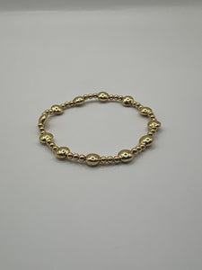 Honesty Gold Sincerity Pattern 6mm Bead Bracelet