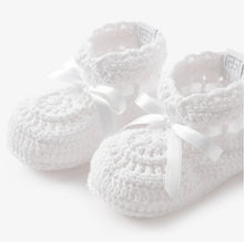 Load image into Gallery viewer, Christening Hand Crocheted Baby Booties
