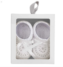 Load image into Gallery viewer, Christening Hand Crocheted Baby Booties