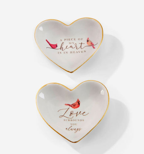 Ceramic Heart Trinket Dish, 2 Asst