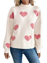 Load image into Gallery viewer, Pink Heart Knit Pullover
