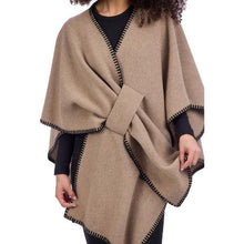 Load image into Gallery viewer, Hayword Blanket Poncho- Tan