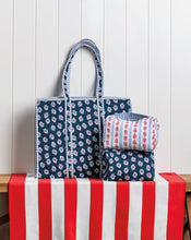 Load image into Gallery viewer, Navy Americana Block Print Quilted Case