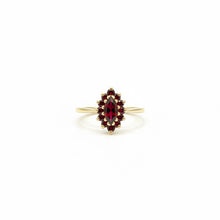 Load image into Gallery viewer, Vintage-Inspired Garnet Cluster Ring