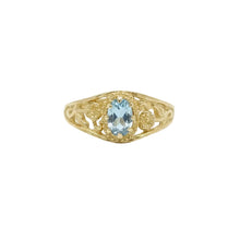 Load image into Gallery viewer, Floral Blue Topaz Ring