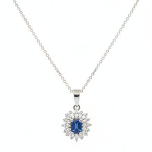 Load image into Gallery viewer, Sapphire Halo Necklace