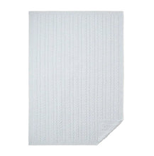 Load image into Gallery viewer, Pale Blue Horseshoe Cable Knit Baby Blanket