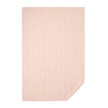 Load image into Gallery viewer, Pale Pink Horseshoe Cable Knit Baby Blanket