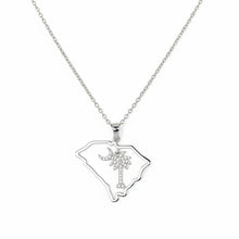 Load image into Gallery viewer, Sterling Silver South Carolina Palmetto Tree and Moon Necklace