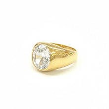 Load image into Gallery viewer, Men’s 10K Gold Ring with Bezel-Set Faceted Stone